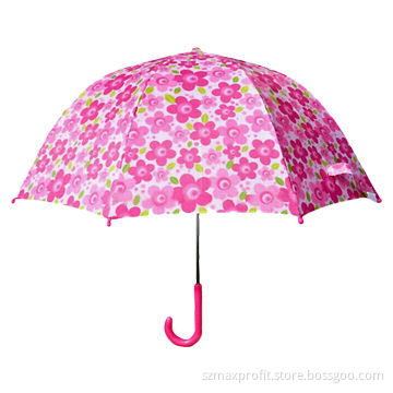 Flowers Design Children's Umbrella with Strong Shaft and Ribs